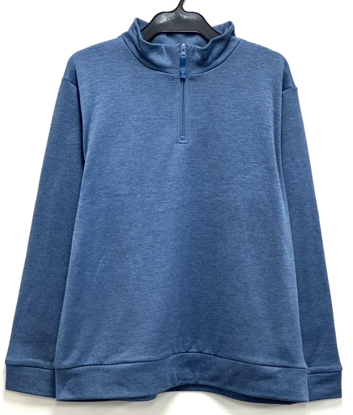 メランジ起毛ハーフZIPトレーナー