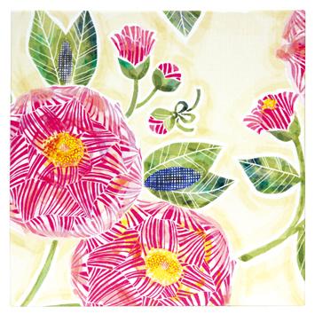 ファブリックパネル　大　郵便局の椿C