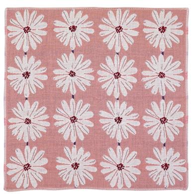 Pocchi　3重ｶﾞｰｾﾞﾊﾝｶﾁ　白い花