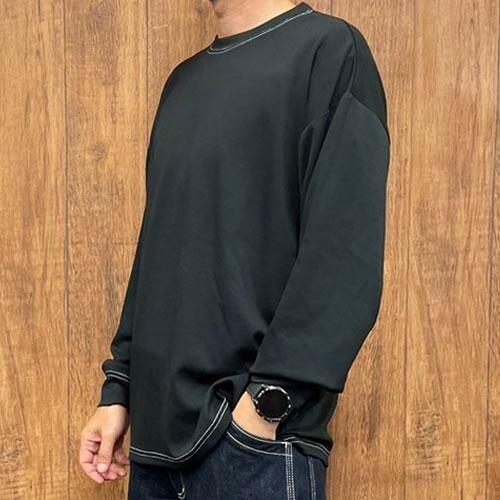 ソフトダンボール 配色 ステッチ ロンT 長袖 Tシャツ