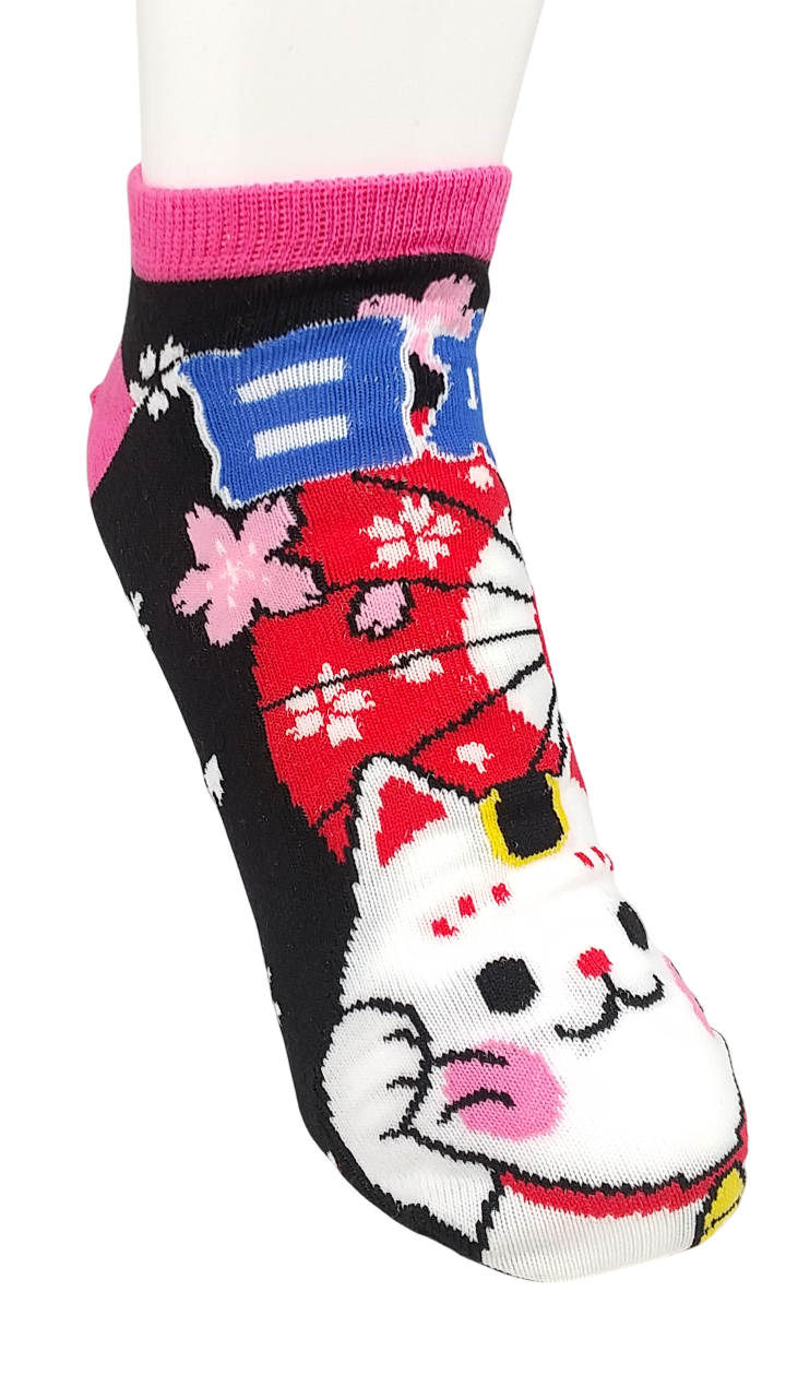 お土産おもしろソックス番傘を持つ猫