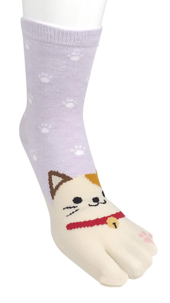 日本製足袋ソックス　猫　フロント柄