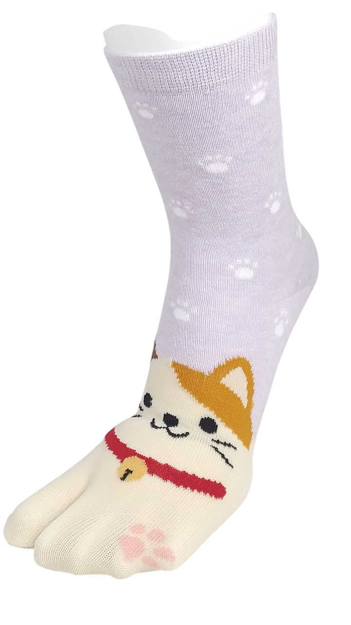 日本製足袋ソックス　猫　フロント柄