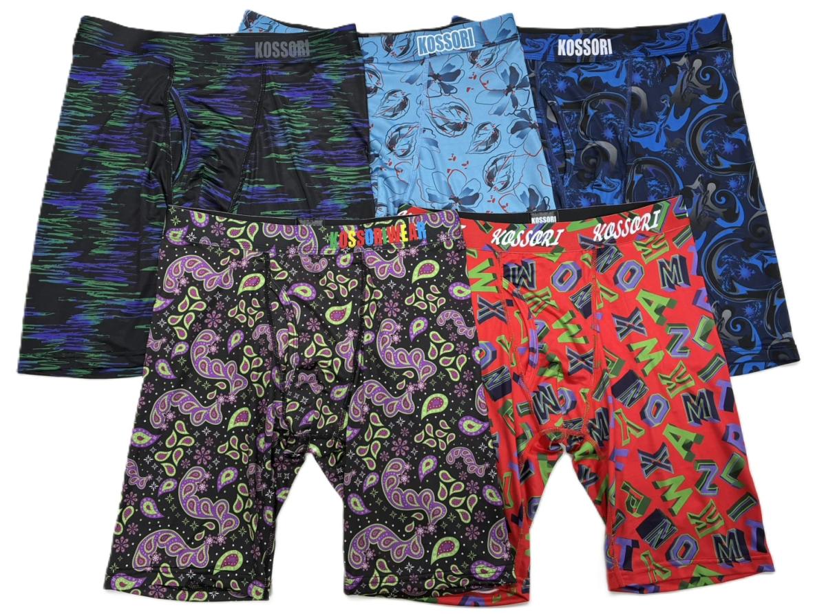 KOSSORI WEARロングボクサーブリーフプリントゴム