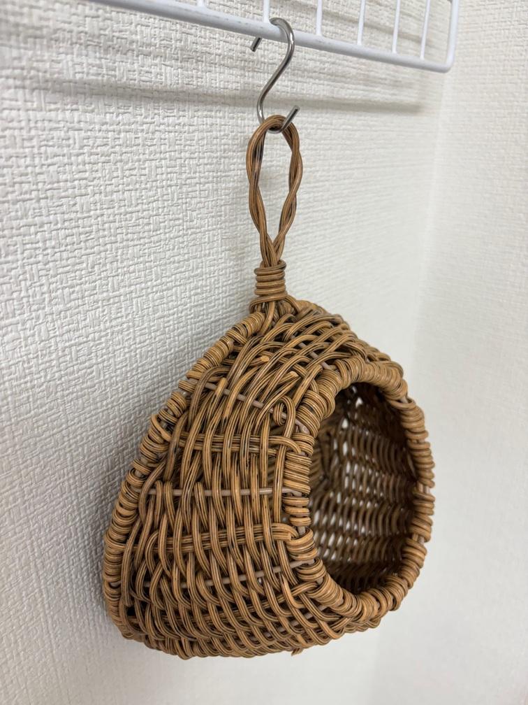 壁面装飾　ＰＰラタン素材のウォールポケット　　ラメアラウンドウォールポケットＳ　