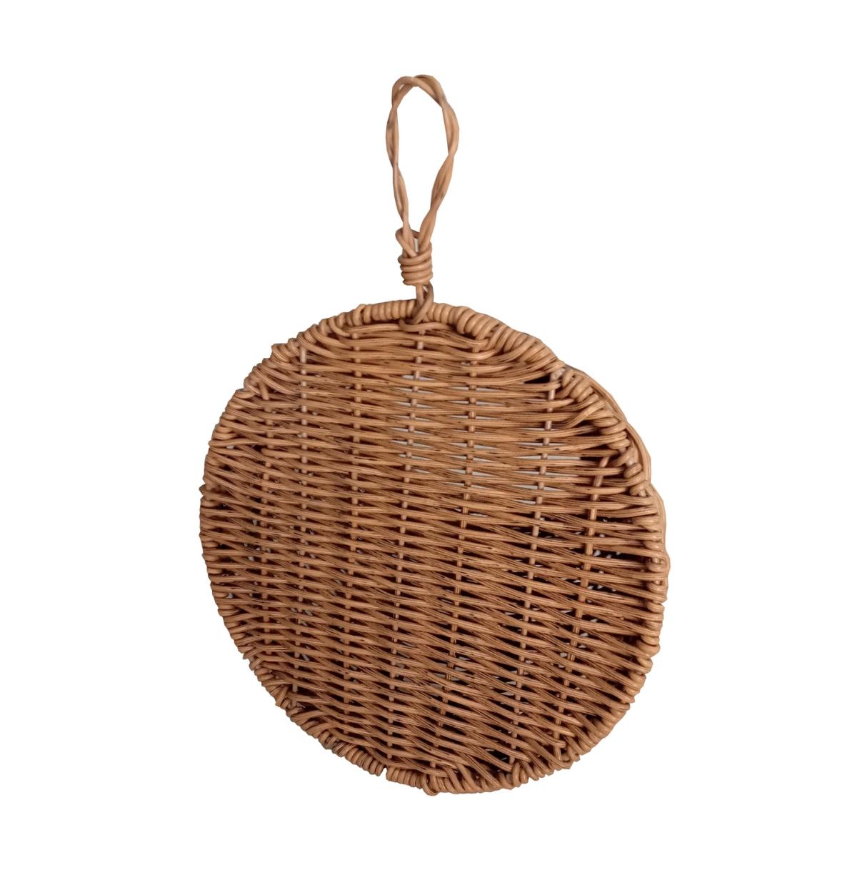 壁面装飾　ＰＰラタン素材のウォールポケット　　ラメアラウンドウォールポケットＬ　