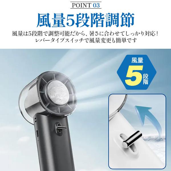 安心安全のバッテリー使用  大風量急速冷却 冷却プレート付き大風量ハンディファン