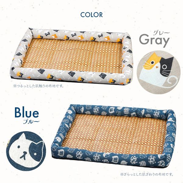 ひんやり涼しいペット用クールベッド　犬猫用 和風 猫柄 クッションベッド