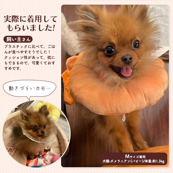 ソフトタイプのエリザベスカラー　クッション型 アニマルフードデザインカラーSMLサイズ