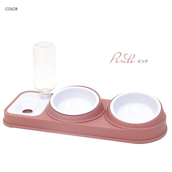 水がなくなったら自動で給水　犬猫用 自動給水ボトル付き 2ボウルフードスタンド