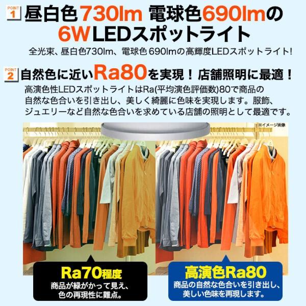 JDRφ50　ハロゲンランプ60W型対応　6W広角LEDスポットライト 口金E11
