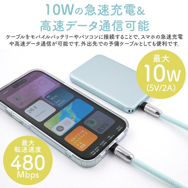 スマホ用素材アイテム充電ケーブルがストラップに　TypeC充電ケーブル ショルダーストラップ