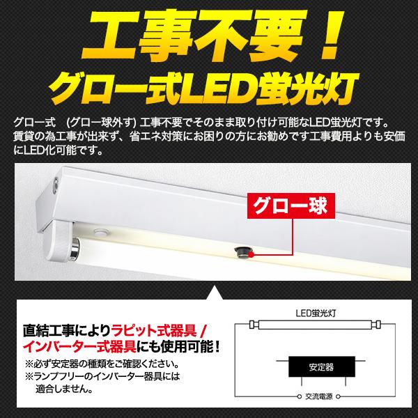 高天井照明への設置に最適40W形25WLED蛍光灯　全光束 6000lm 120cmタイプ