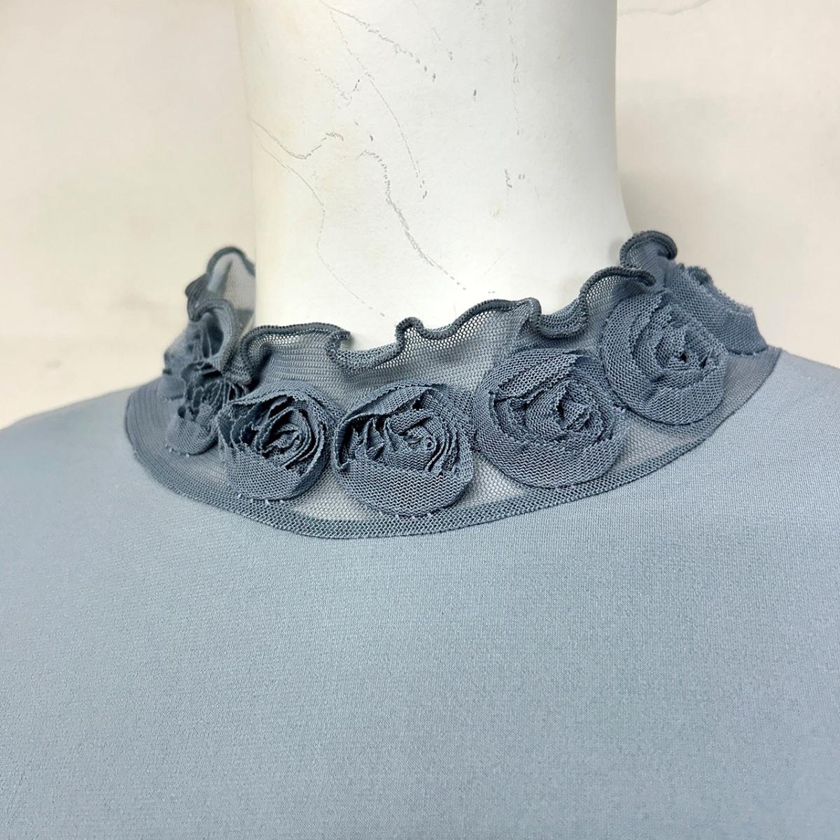 襟ぐるぐる　無地長袖Tシャツ