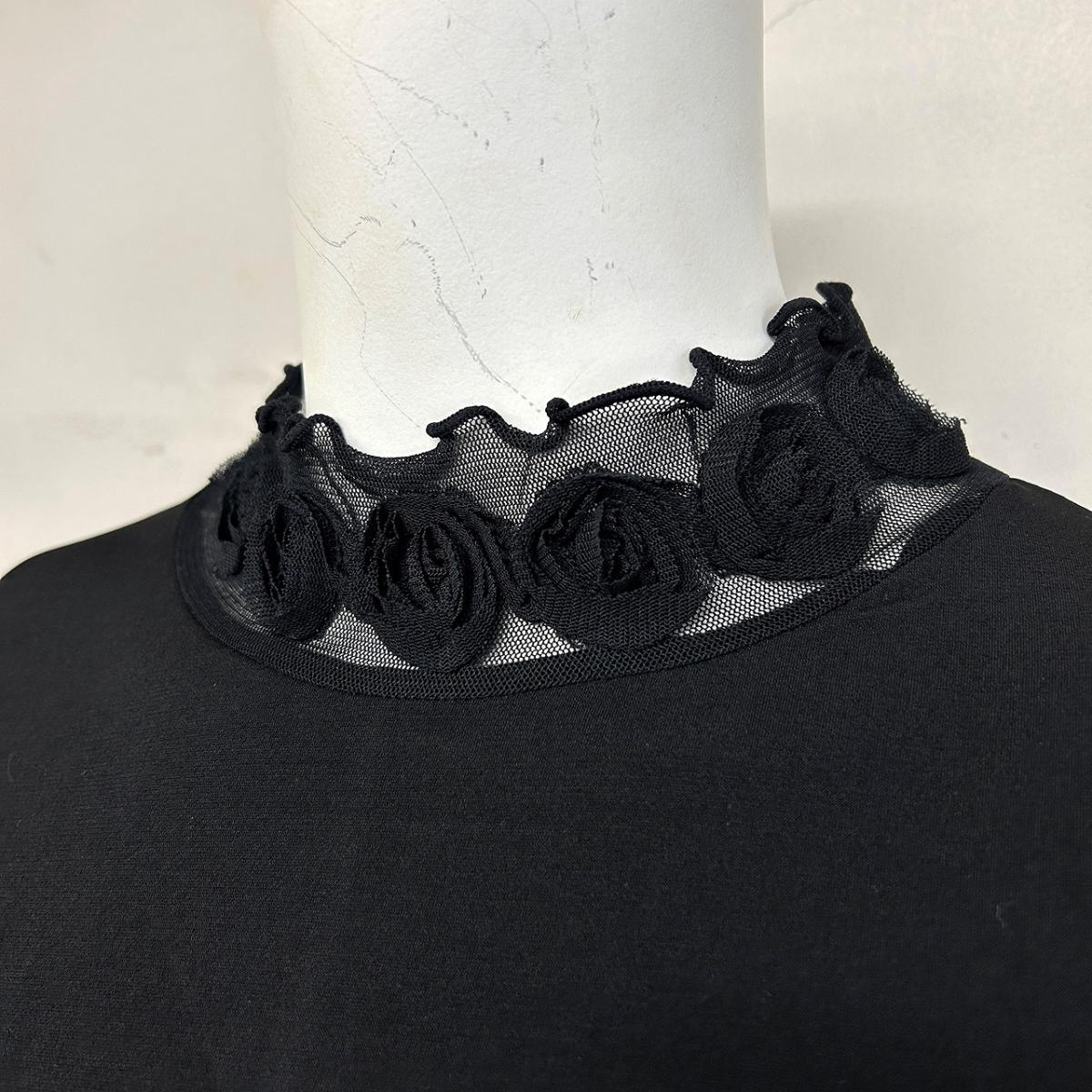 襟ぐるぐる　無地長袖Tシャツ