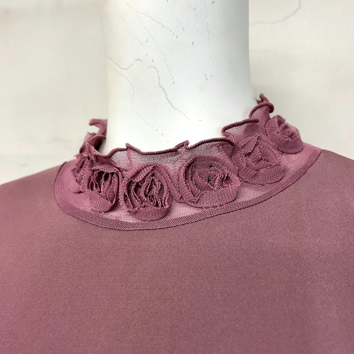 襟ぐるぐる　無地長袖Tシャツ