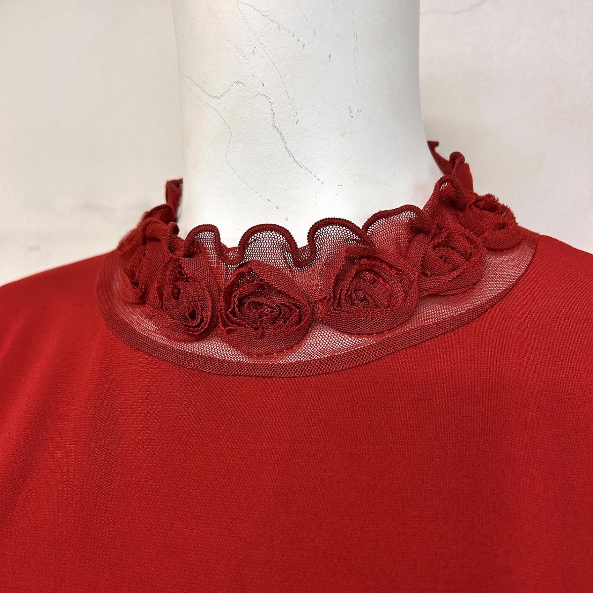 襟ぐるぐる　無地長袖Tシャツ