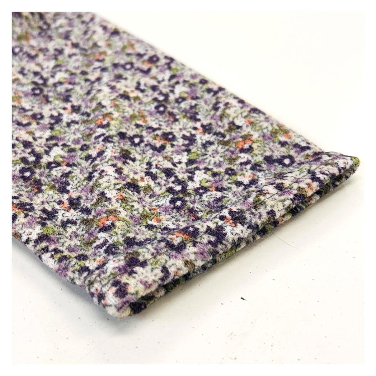 3Lほんのり起毛 小花柄 ゆったりBIGチュニック