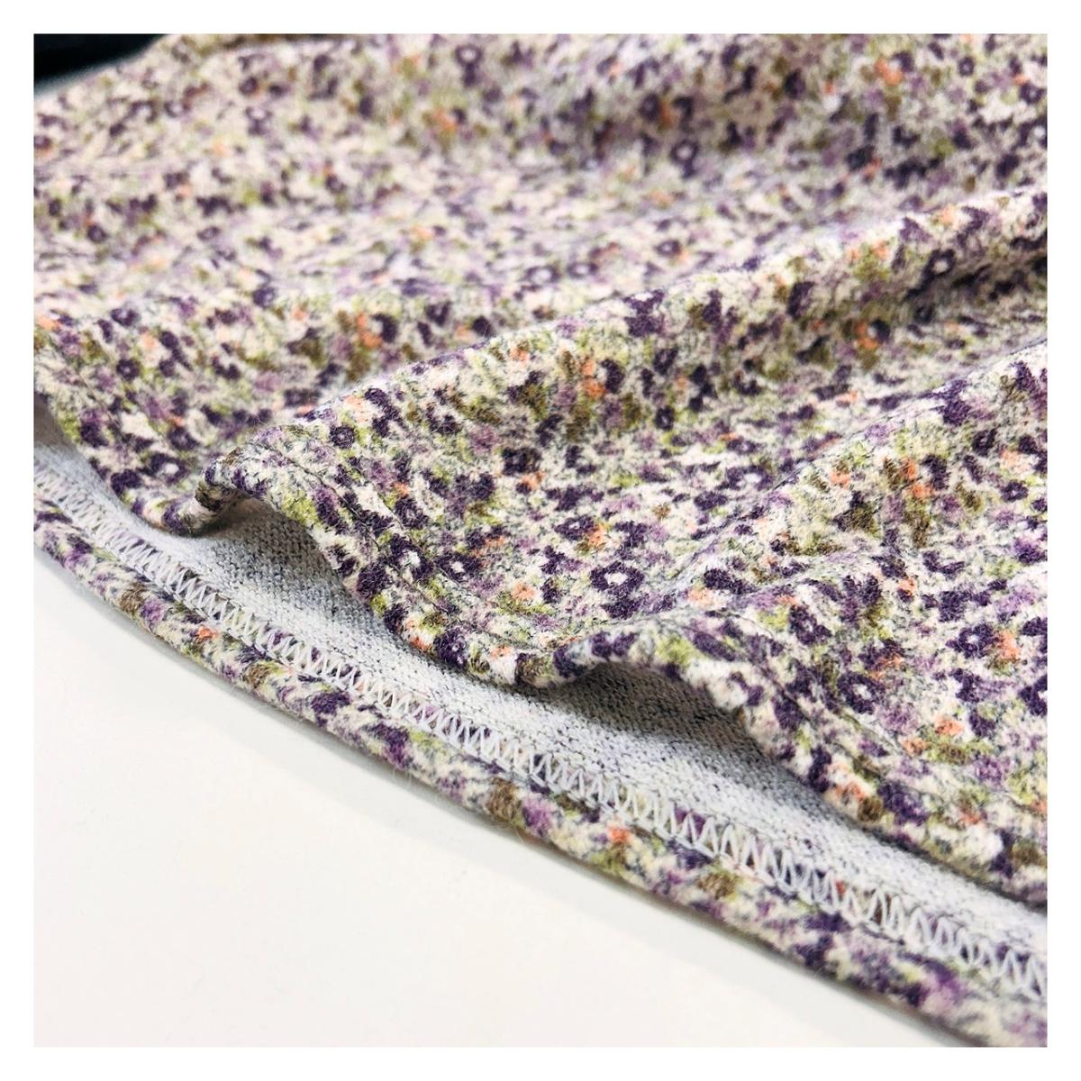 3Lほんのり起毛 小花柄 ゆったりBIGチュニック