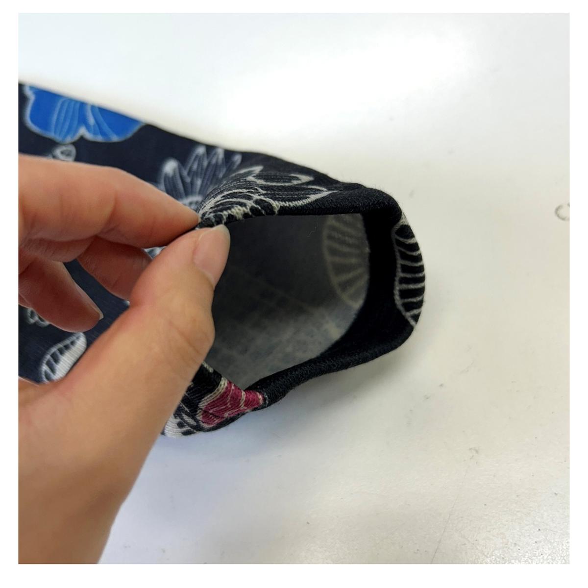 3L裏起毛　花柄プリント　ハーフジップチュニック