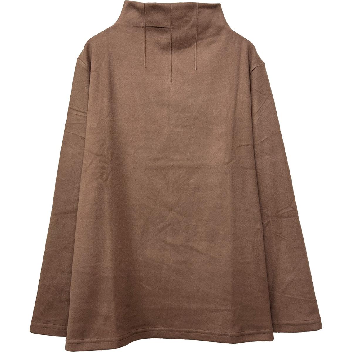 ピーチ起毛　3本タック　ボトルネック　カットソー