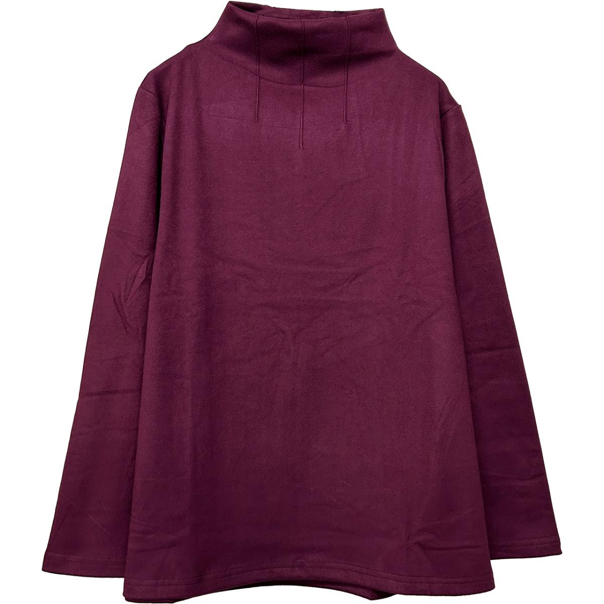 ピーチ起毛　3本タック　ボトルネック　カットソー