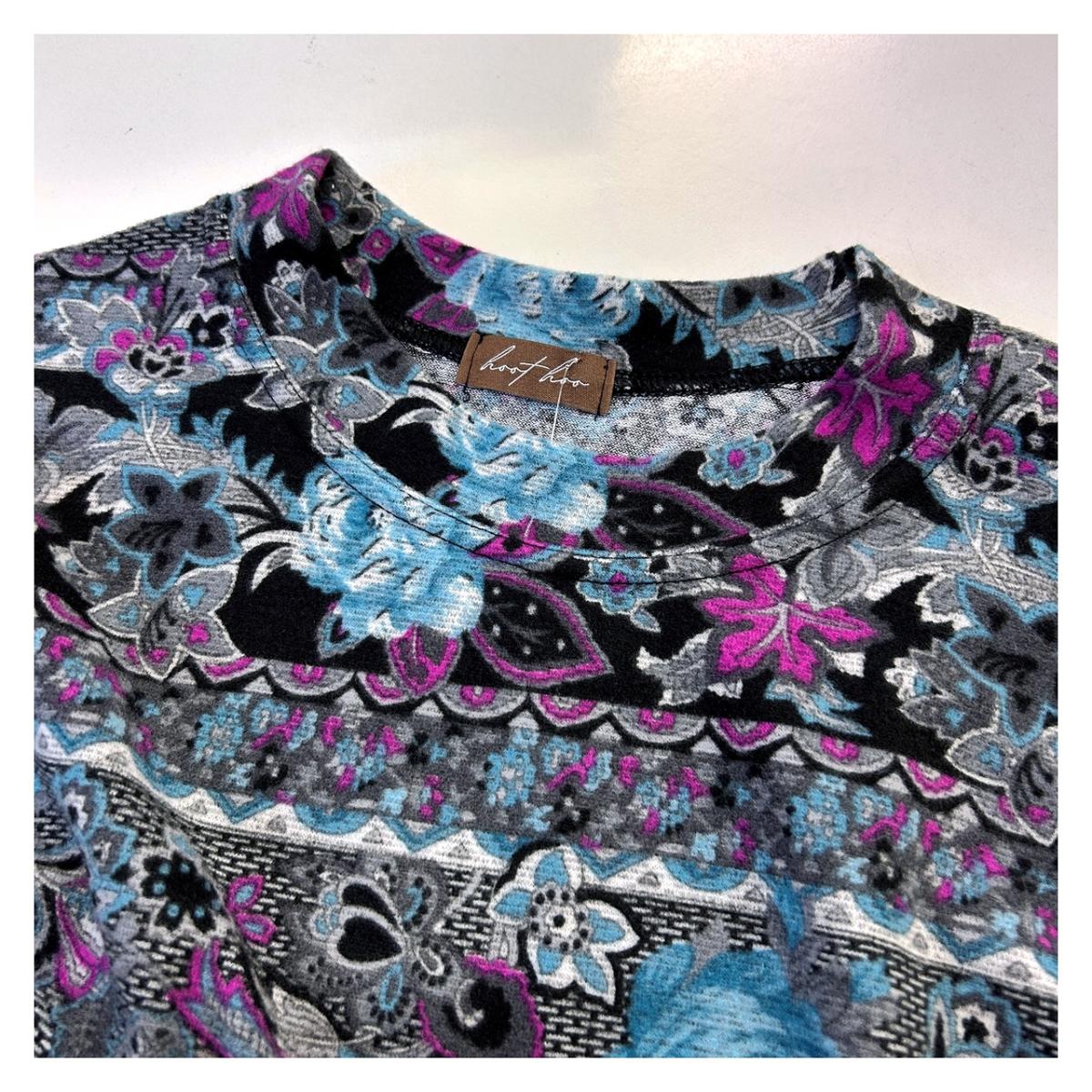 4L表起毛　エレガント花柄プリント　BIGチュニック