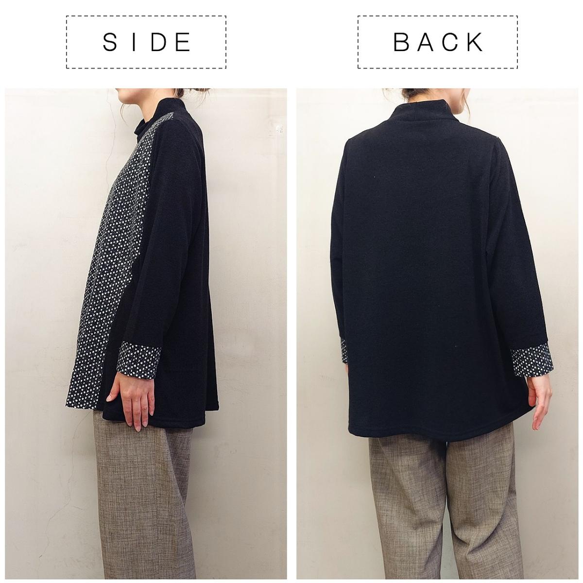 3Lお買い得4枚アソートレース切替え　タートルネック　ゆったりチュニック