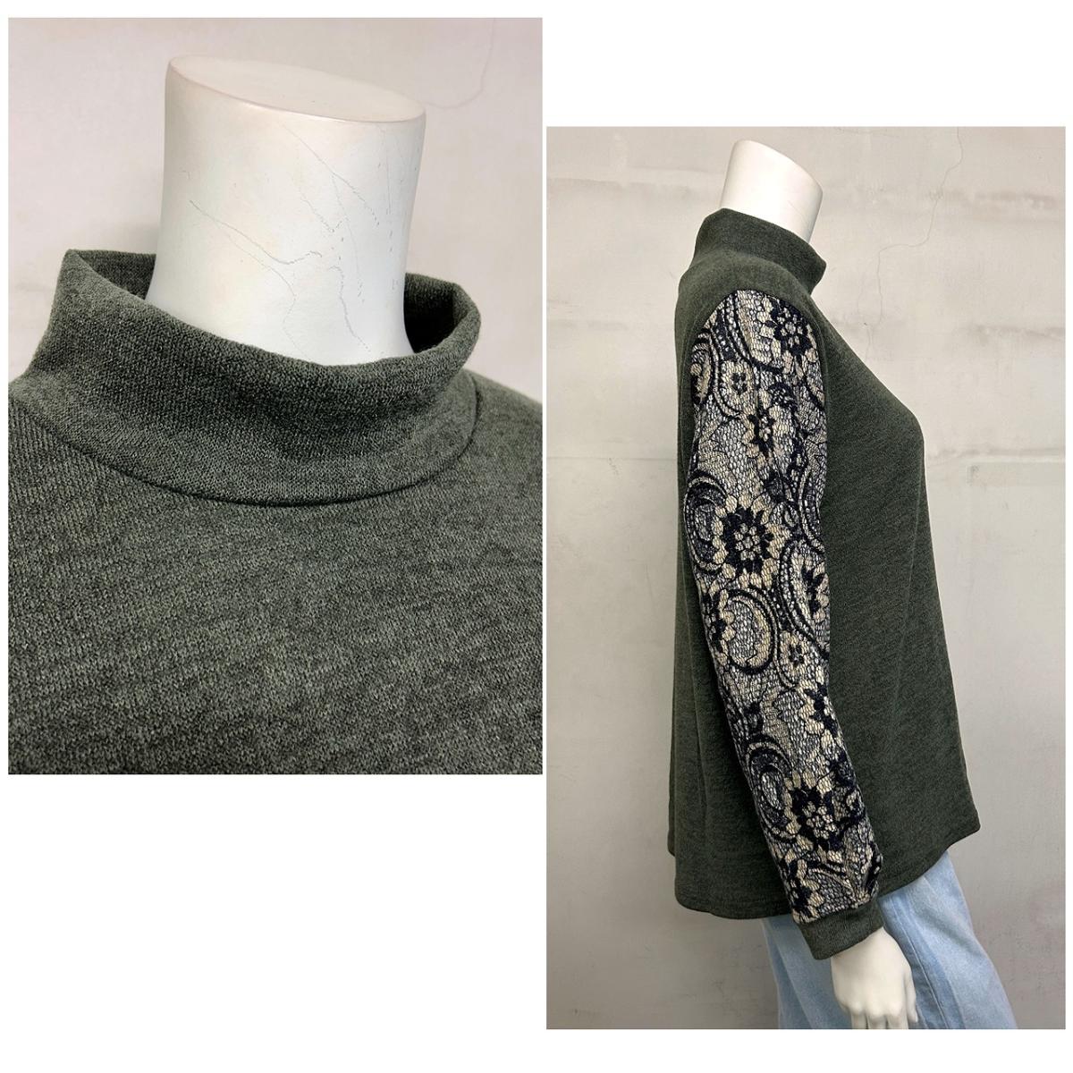 3Lお買い得4枚アソートレース切替え　ボトルネック　カットソー