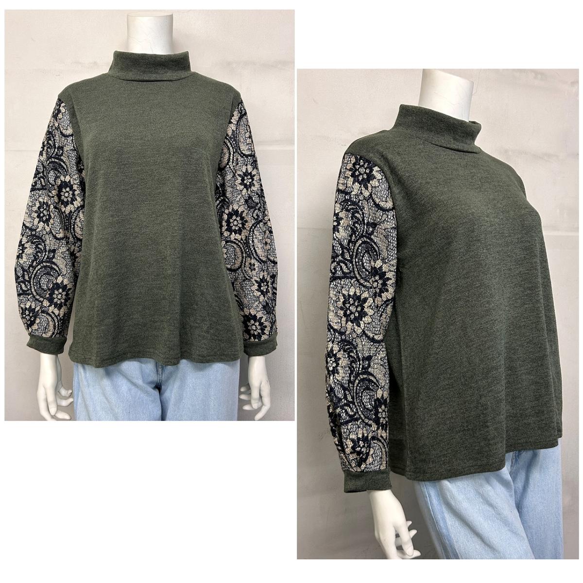 3Lお買い得4枚アソートレース切替え　ボトルネック　カットソー