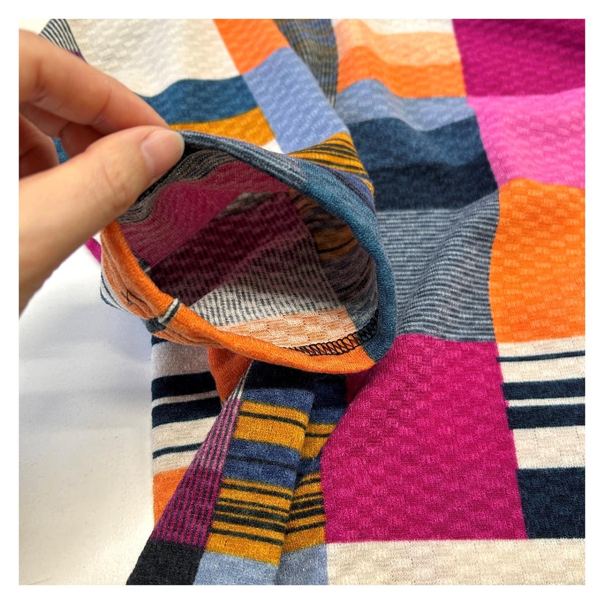 4L春物　パッチワーク柄プリント　BIGチュニック