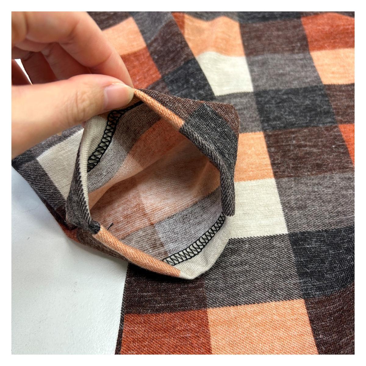 3L春物　チェック柄プリント　BIGチュニック