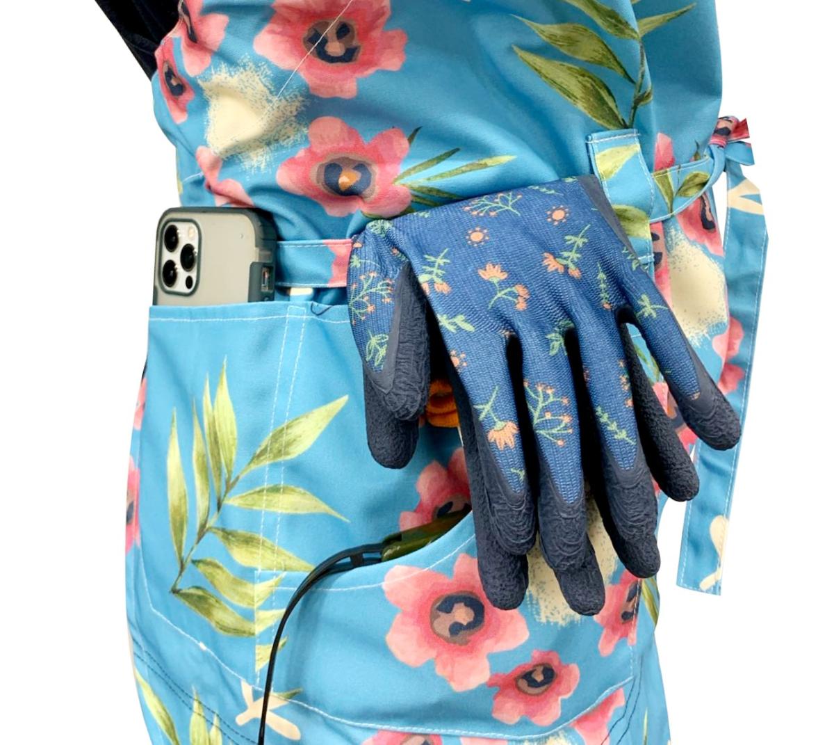 いろいろ入る5ポケットエプロン　ボタニカルイエロー