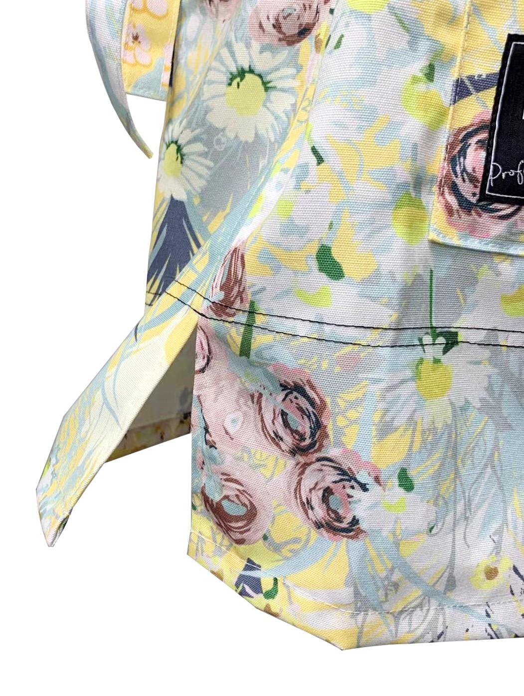 いろいろ入る5ポケットエプロン　ボタニカルイエロー