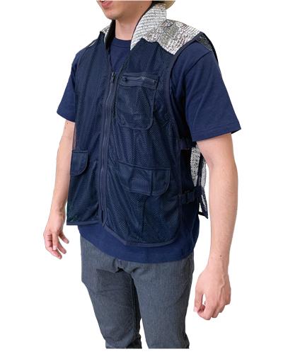 遮光冷感襟付きメッシュベスト