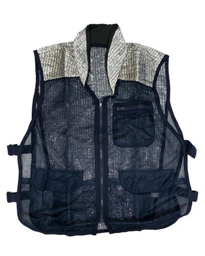 遮光冷感襟付きメッシュベスト