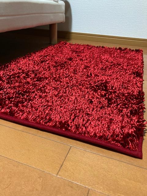 洗えるキラキラマット：ルアーヴル 60ｘ90ｃｍ レッド