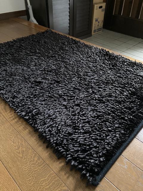 洗えるキラキラマット：ルアーヴル 60ｘ90ｃｍ ブラック