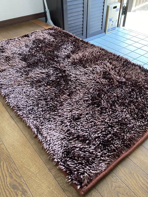 洗えるキラキラマット：ルアーヴル 70ｘ120ｃｍ ブラウン