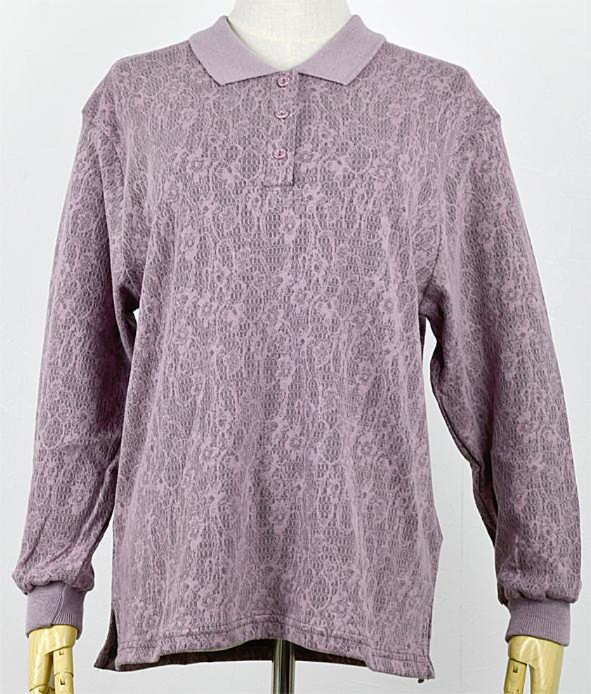 ブリスタージャガード長袖ポロシャツ