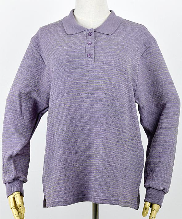 ウエーブカスリ長袖ポロシャツＳ寸