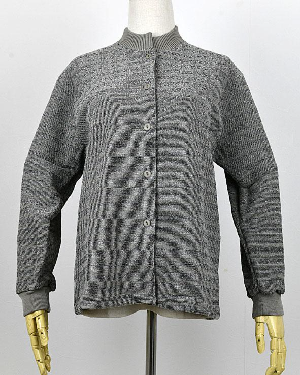 トップ杢ボーダー裏起毛丸カーデ