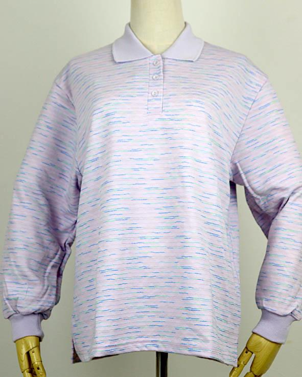 ＬＬ寸ラインジャガード長袖ポロ