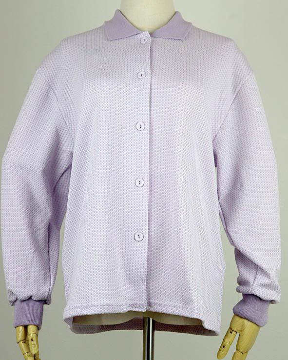 小ツキ格子ジャガード長袖ポロカーデ