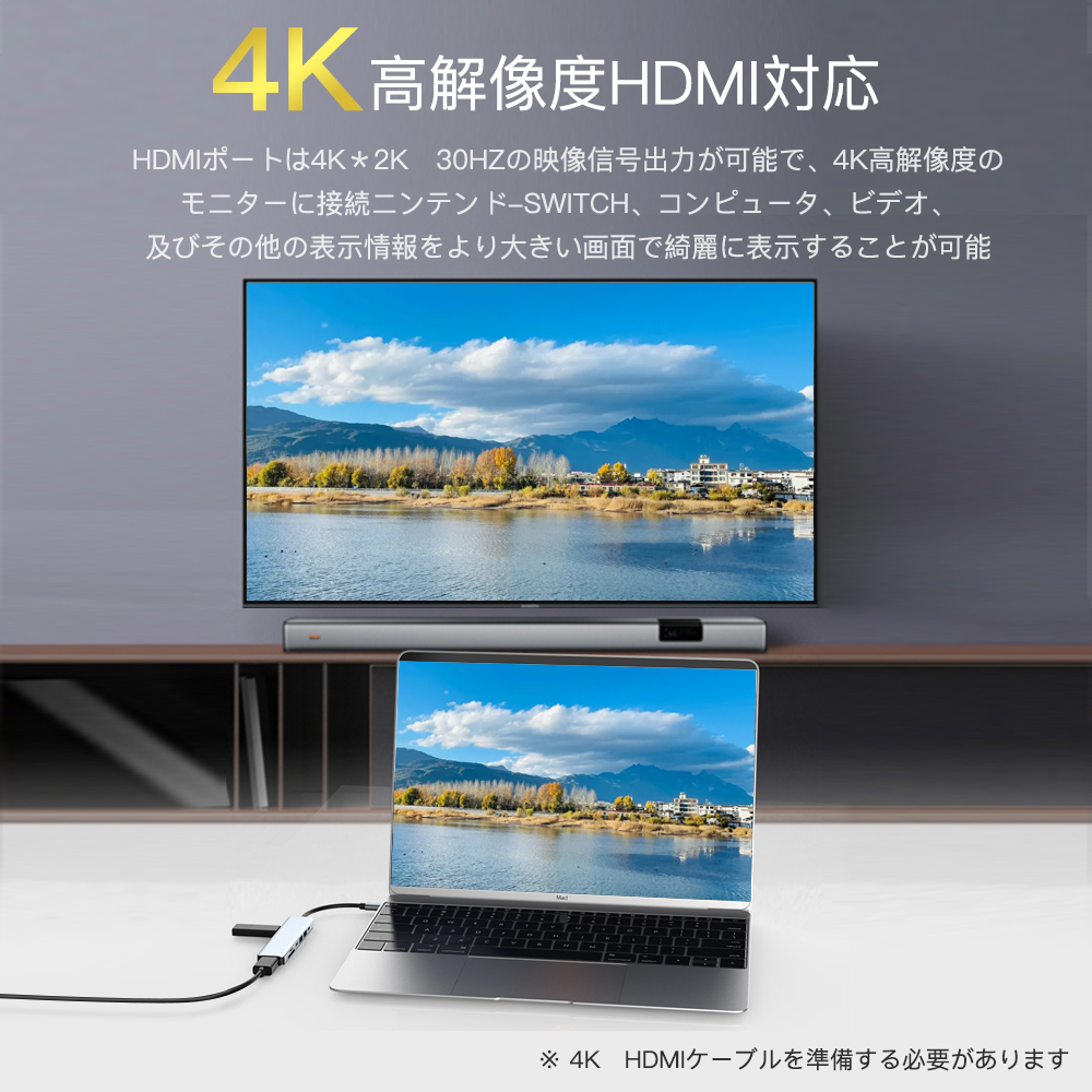 【10個セット】Libra TYPE-C7in1ドッキングステーション　４K30Hz対応HDMI出力