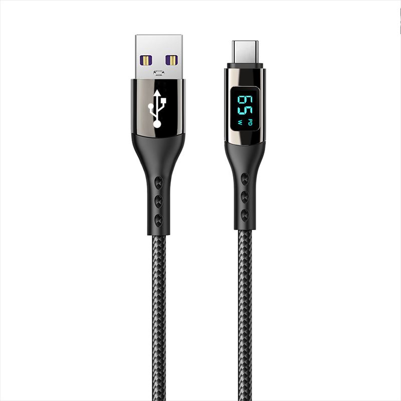 【5個セット】Libra 出力が見える！液晶付きケーブル　USB to TYPE-C　65W対応