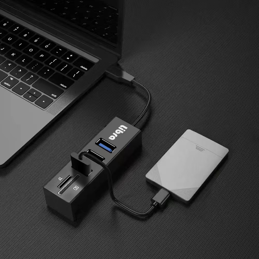 【10個単位】Libra USB2.0ハブ＋カードリーダー