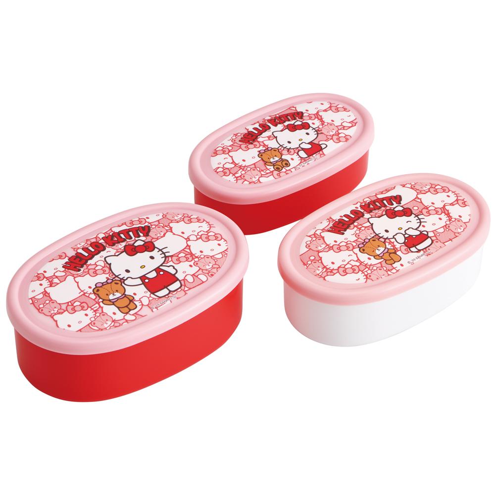 抗菌シール容器３Ｐセット  ハローキティ　うしろうしろ／SRS3SAG_659478