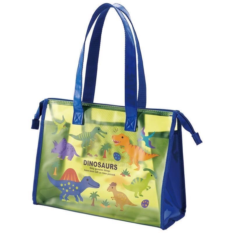 ビニールビーチバッグトート型  ディノサウルス　ピクチャ／VB5_652677