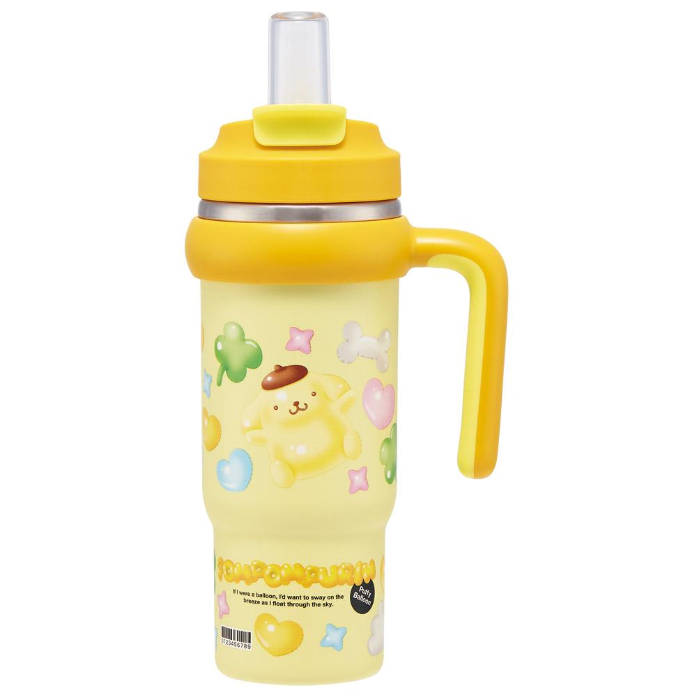 【スケーター】 ハンドル付2WAYストローステンレスタンブラー 【ポムポムプリン ぷっくりバルーン】